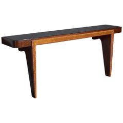 Italian Designer, Console Table, Wood, Glass, Italy, 1940s