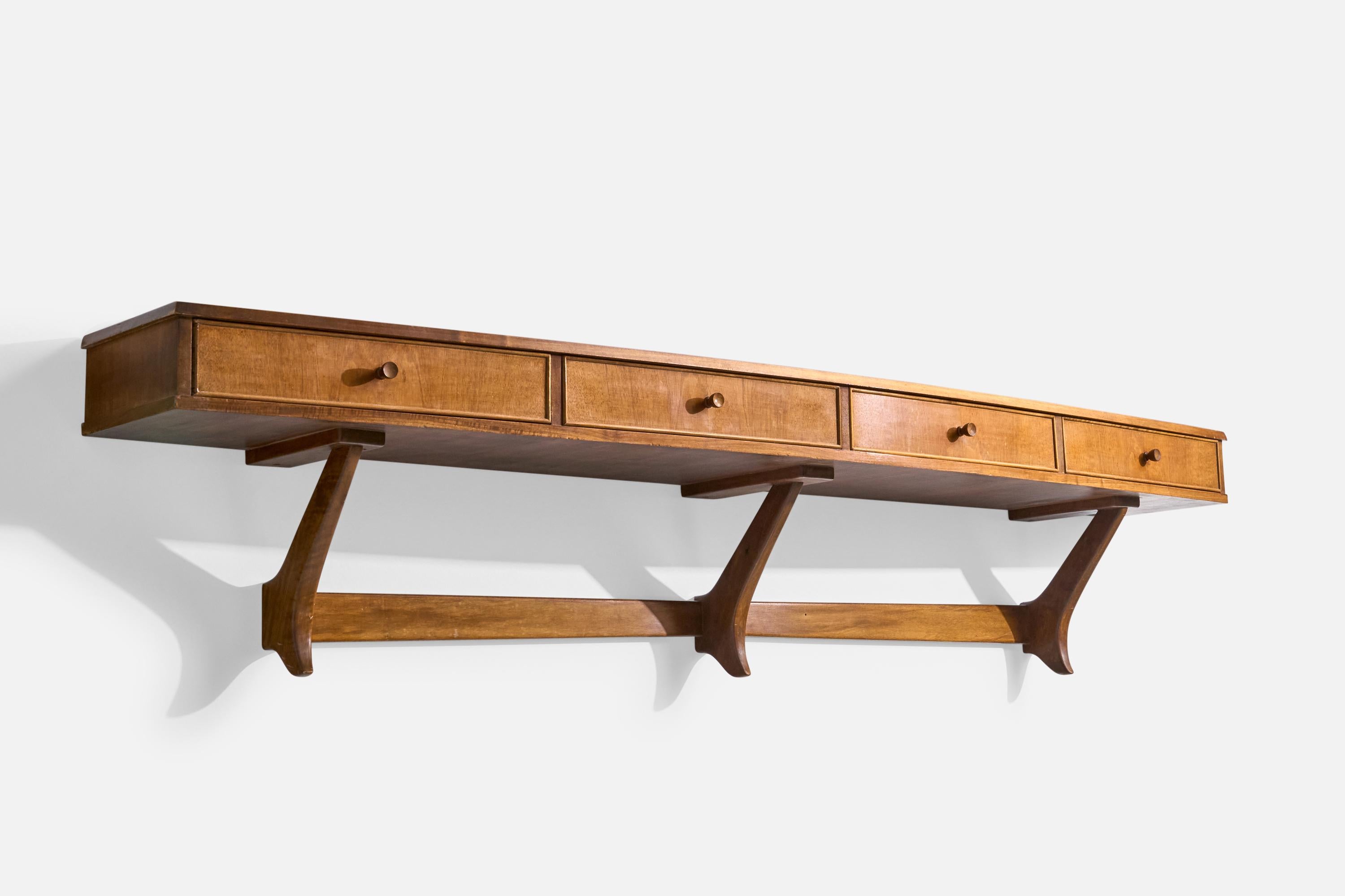 Diseñador italiano, Mesa consola, Madera, Italia, Años 1930 en Bueno Estado en High Point, NC