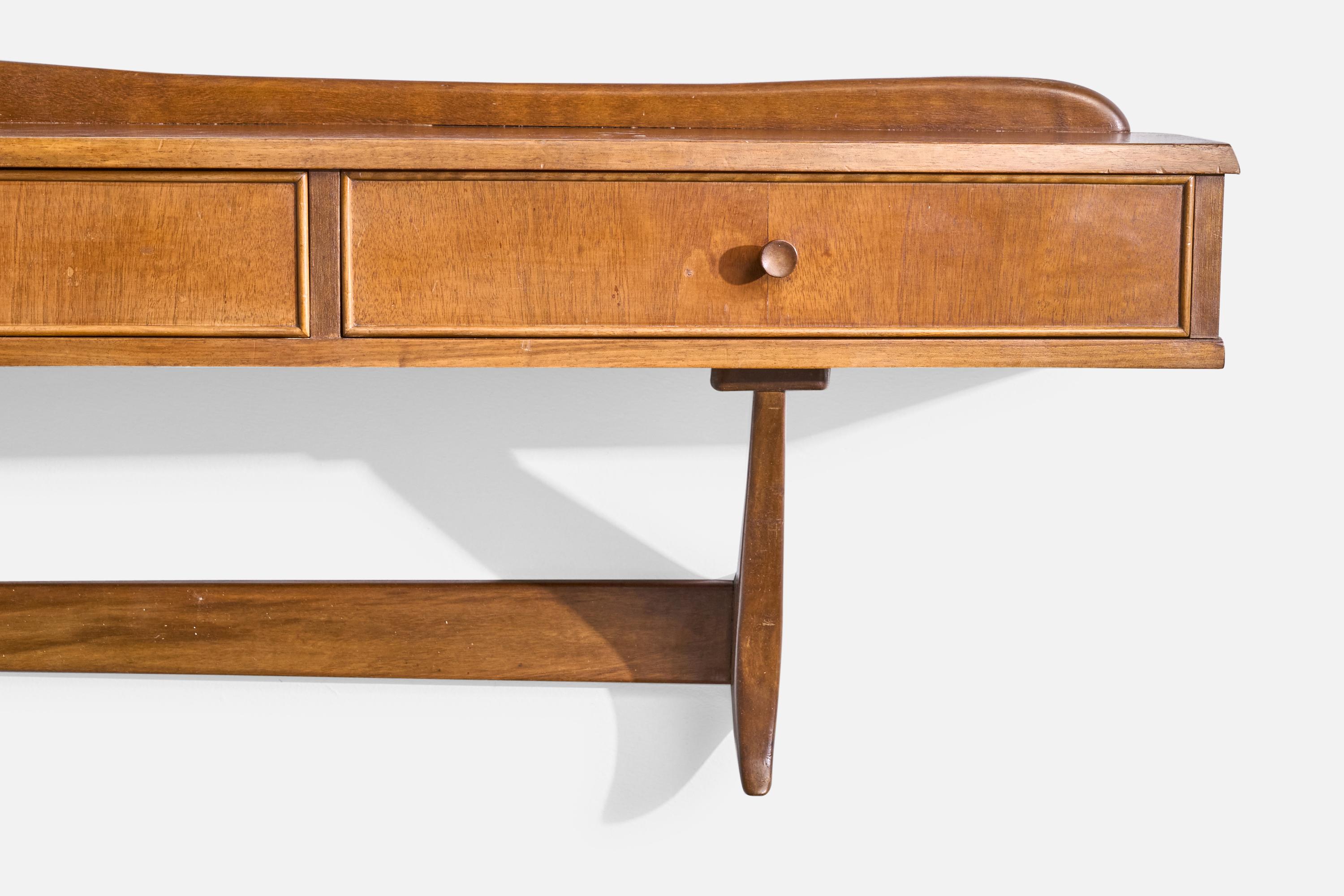 Diseñador italiano, Mesa consola, Madera, Italia, Años 1930 mediados del siglo XX