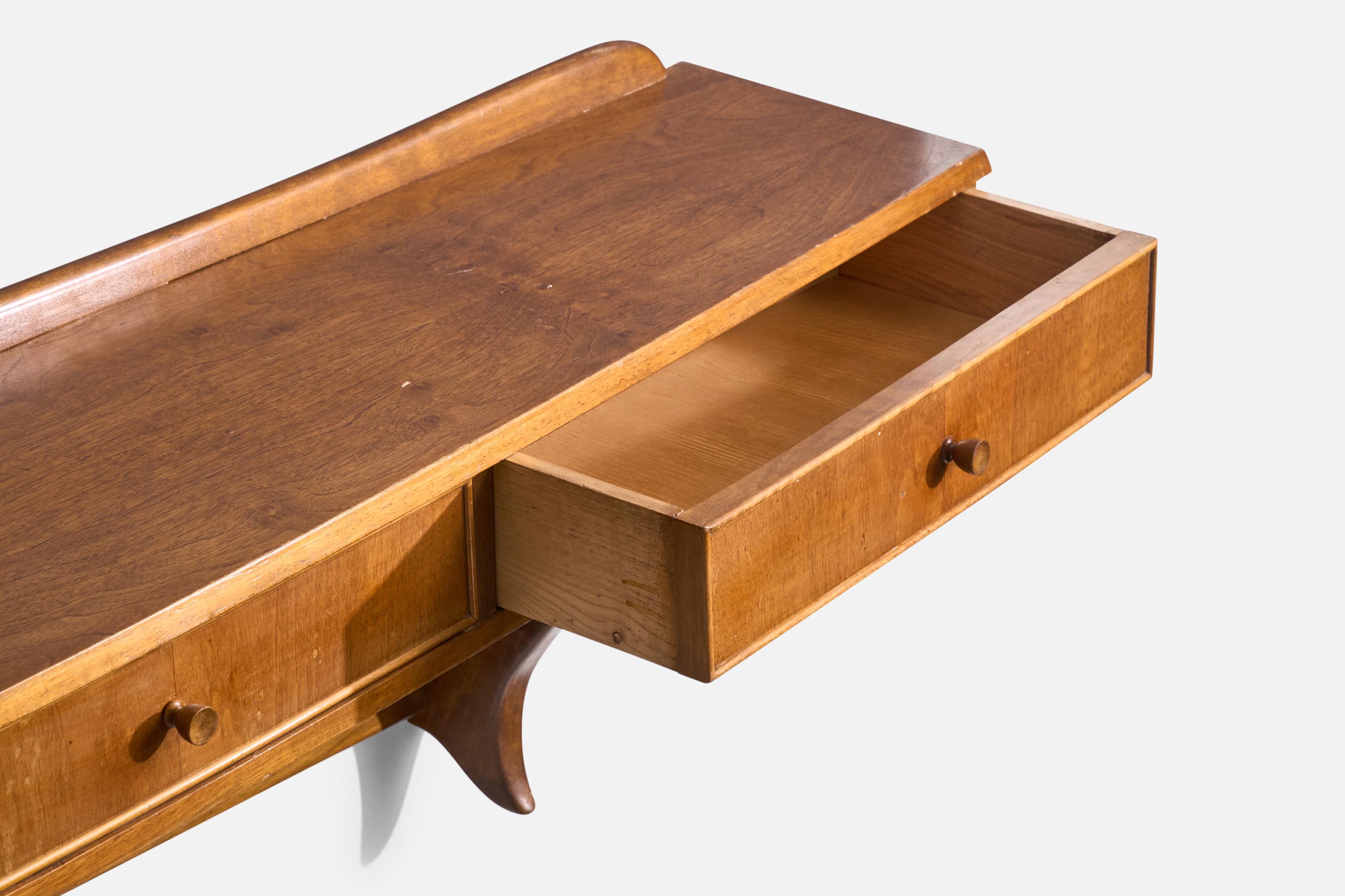 Diseñador italiano, Mesa consola, Madera, Italia, Años 1930 2
