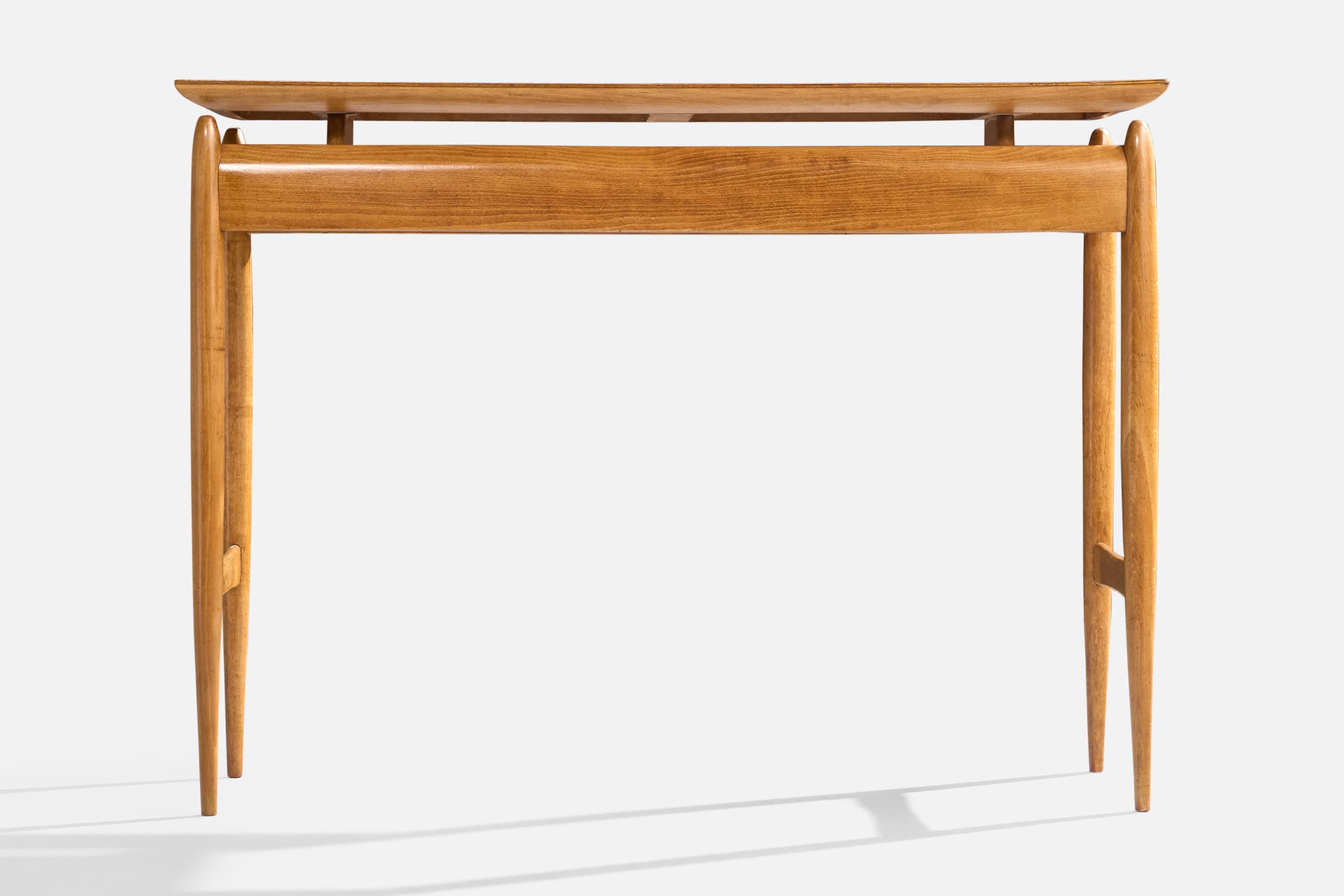Diseñador italiano, Mesa consola, Madera, Italia, Años 1950 en venta 1