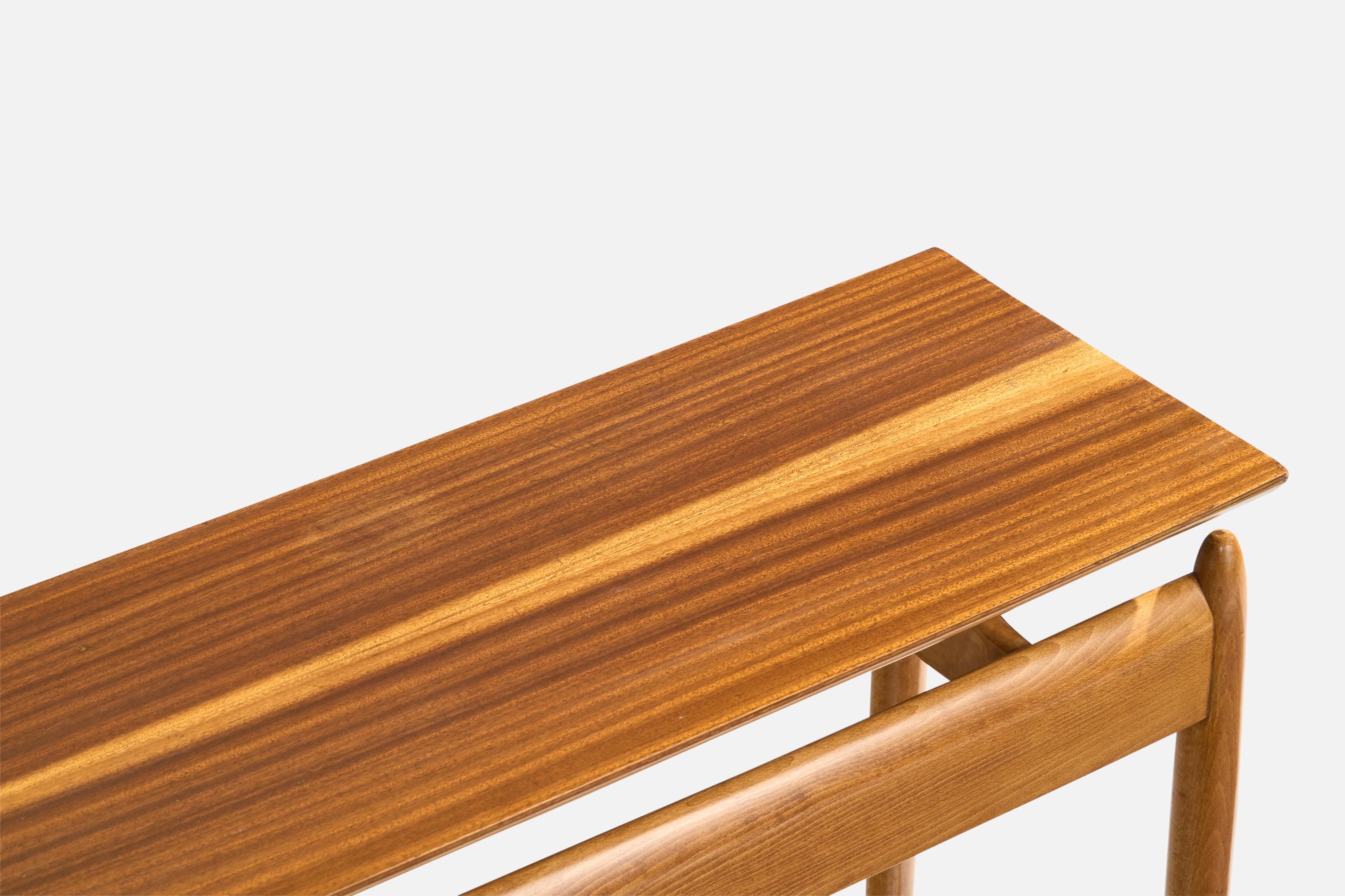 Diseñador italiano, Mesa consola, Madera, Italia, Años 1950 en venta 4