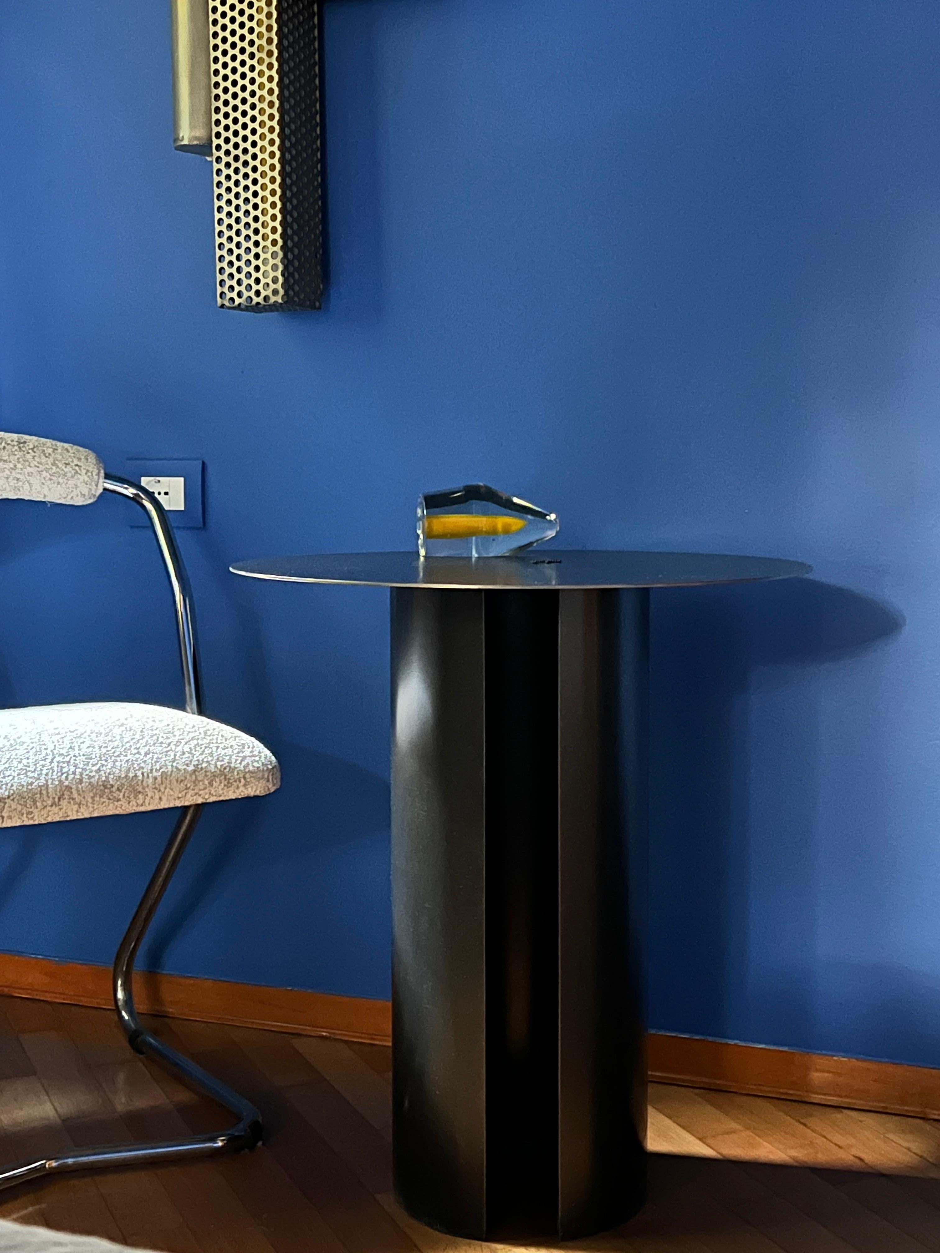 Table de salle à manger contemporaine du 21e siècle en métal brûlé de designer italien en vente 7