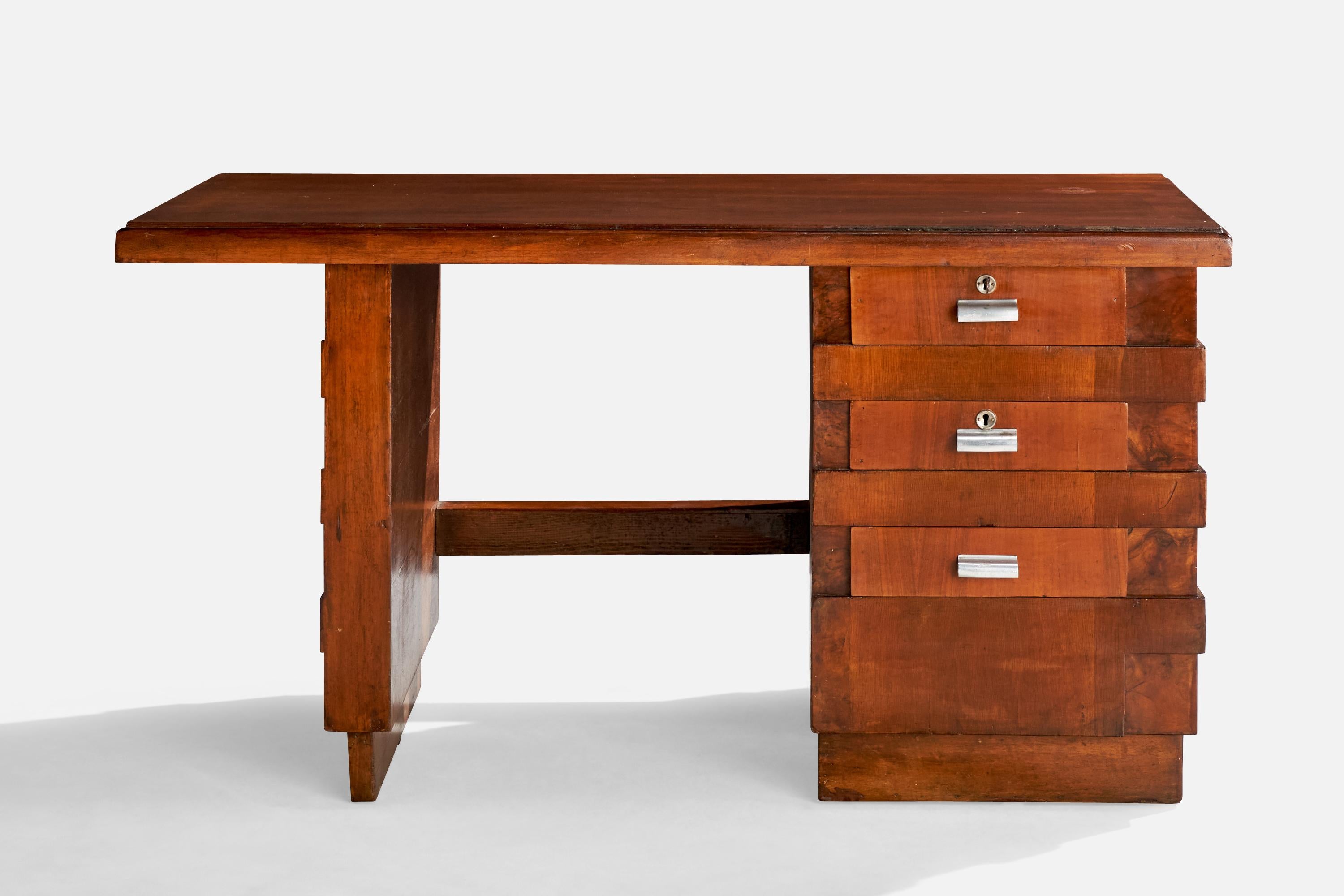 Diseñador italiano, Escritorio, Madera, Metal, Italia, Años 30 Art Decó en venta