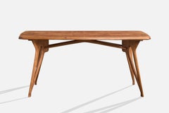 Italian Designer, Dining Room Table, Wood, Italy, 1960s