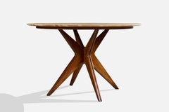 Italian Designer, Dining Room Table, Wood, Marble, Italy, 1950s