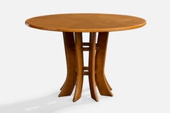 Italian Designer, Dining Table, Wood, Italy, 1970s