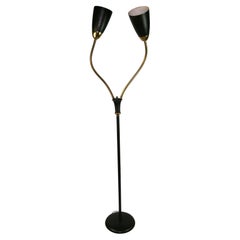 Flexible italienische Designer-Stehlampe aus Messing und Metall, 1950er Jahre