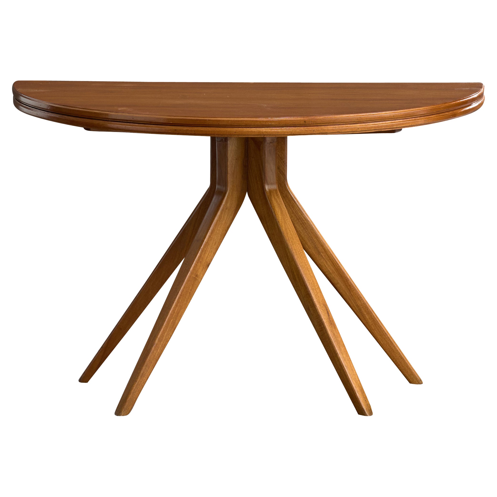 Italian Designer, Flip-Top Console Table, Wood, Italy, 1950s
