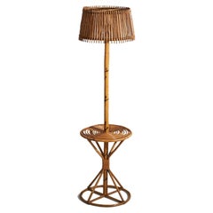 Italian Designer, Floor Lamp, Bamboo, Rattan, Italy, 1960s