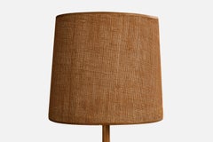Italian Designer, Floor Lamp, Bamboo, Wood, Burlap, Italy, 1970s