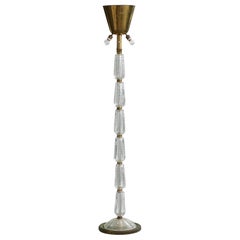 Italian Designer, Floor Lamp, Brass, Glass, Italy, 1930s