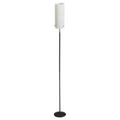 Lampada da terra di design italiano, ottone, vetro, metallo, Italia, anni '50