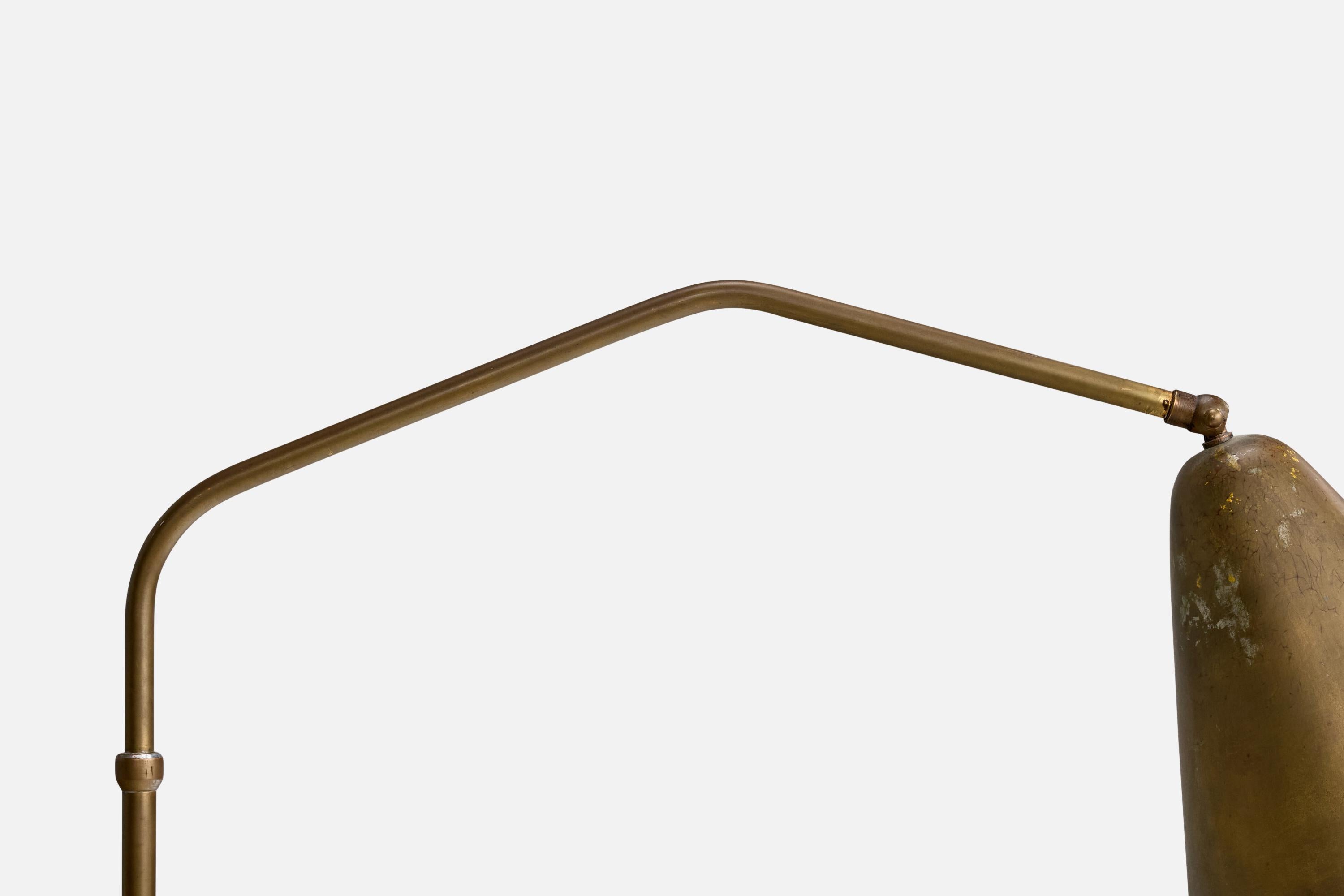 Italian Designer, Floor Lamp, Brass, Italy, 1950s For Sale 1