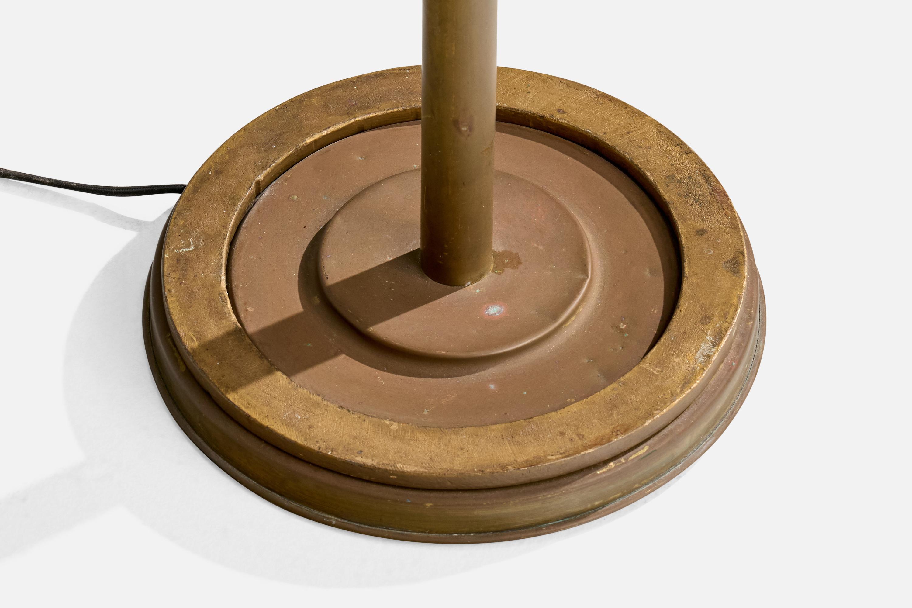 Italian Designer, Floor Lamp, Brass, Italy, 1950s For Sale 4