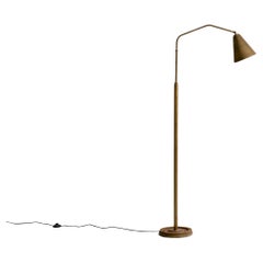 Italian Designer, Floor Lamp, Brass, Italy, 1950s
