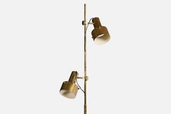 Italian Designer, Floor Lamp, Brass, Italy, 1970s