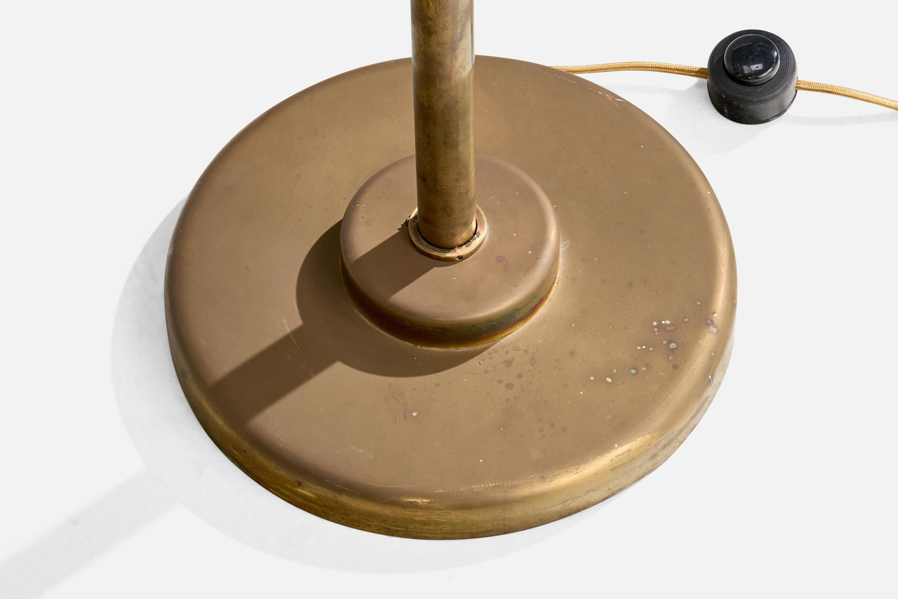 Italian Designer, Floor Lamp, Brass, Metal, Iron, Italy, 1950s For Sale 5