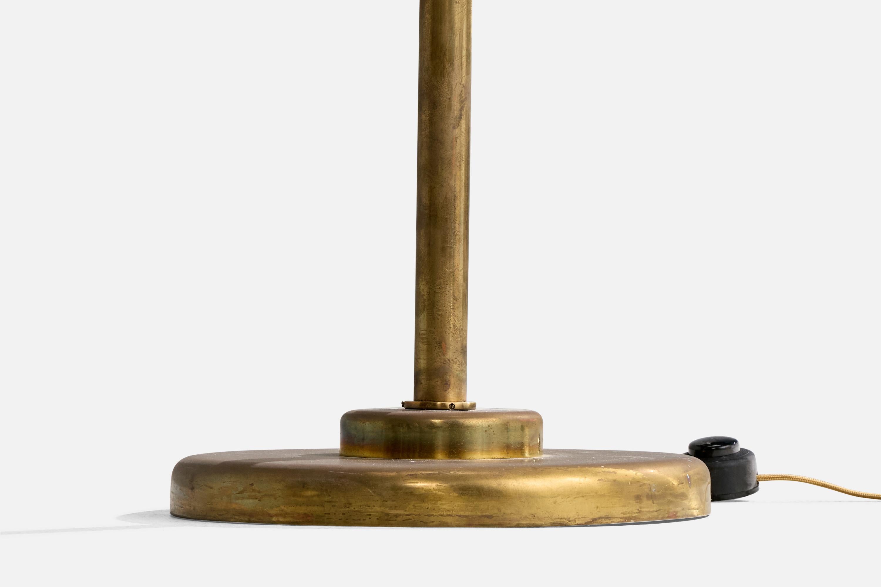 Italian Designer, Floor Lamp, Brass, Metal, Iron, Italy, 1950s For Sale 6