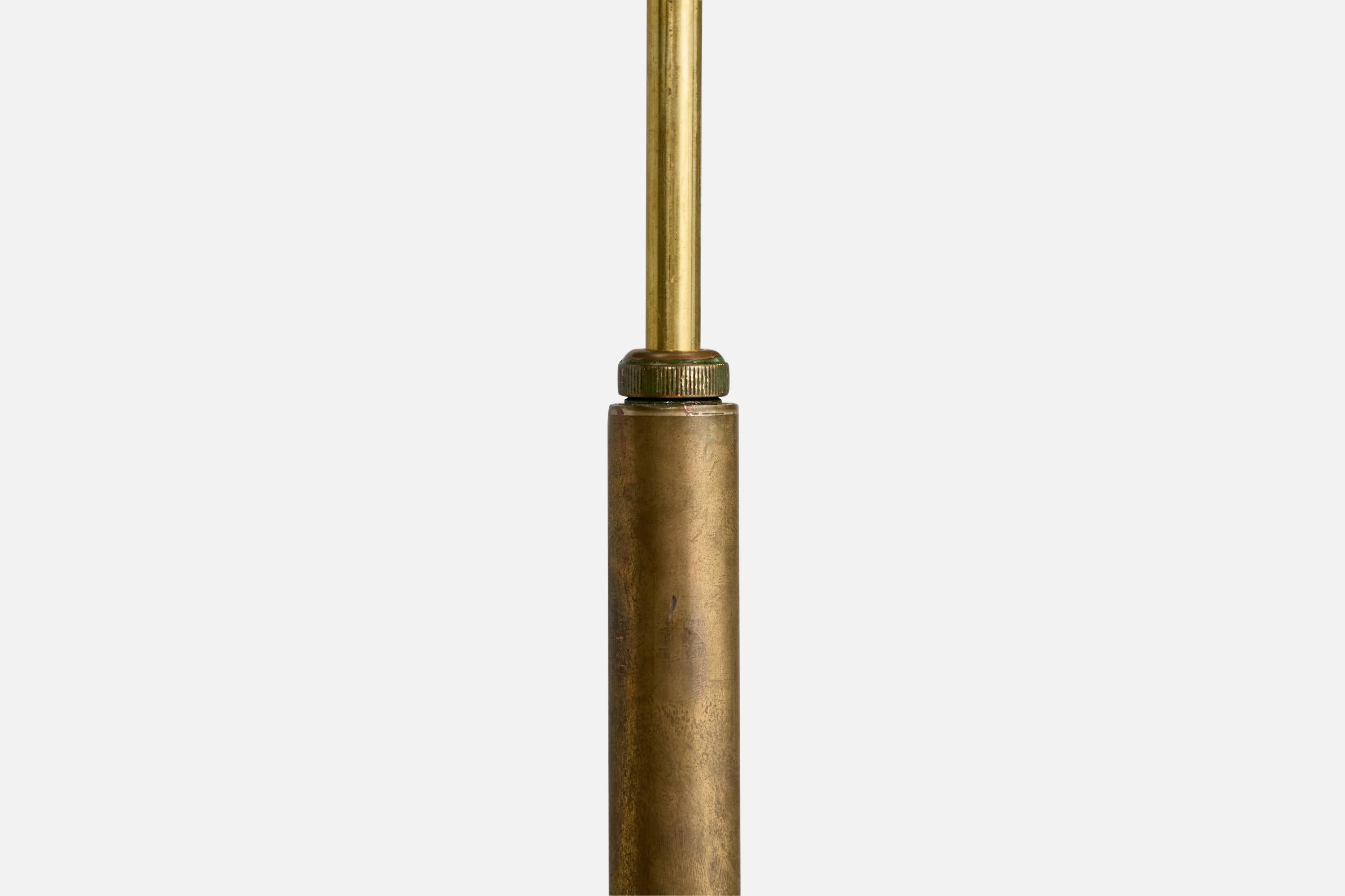 Italian Designer, Floor Lamp, Brass, Metal, Iron, Italy, 1950s For Sale 3
