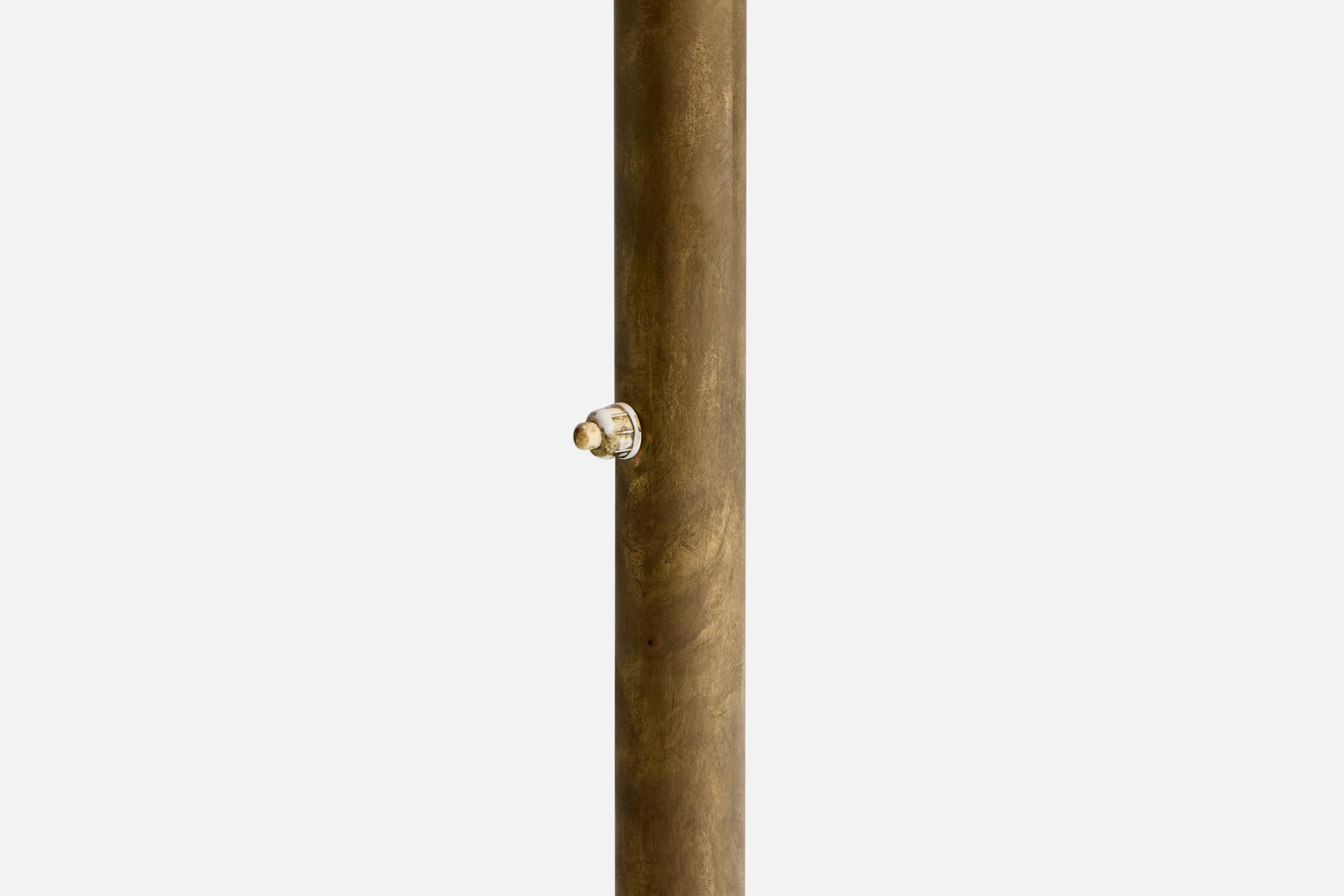 Italian Designer, Floor Lamp, Brass, Metal, Iron, Italy, 1950s For Sale 4