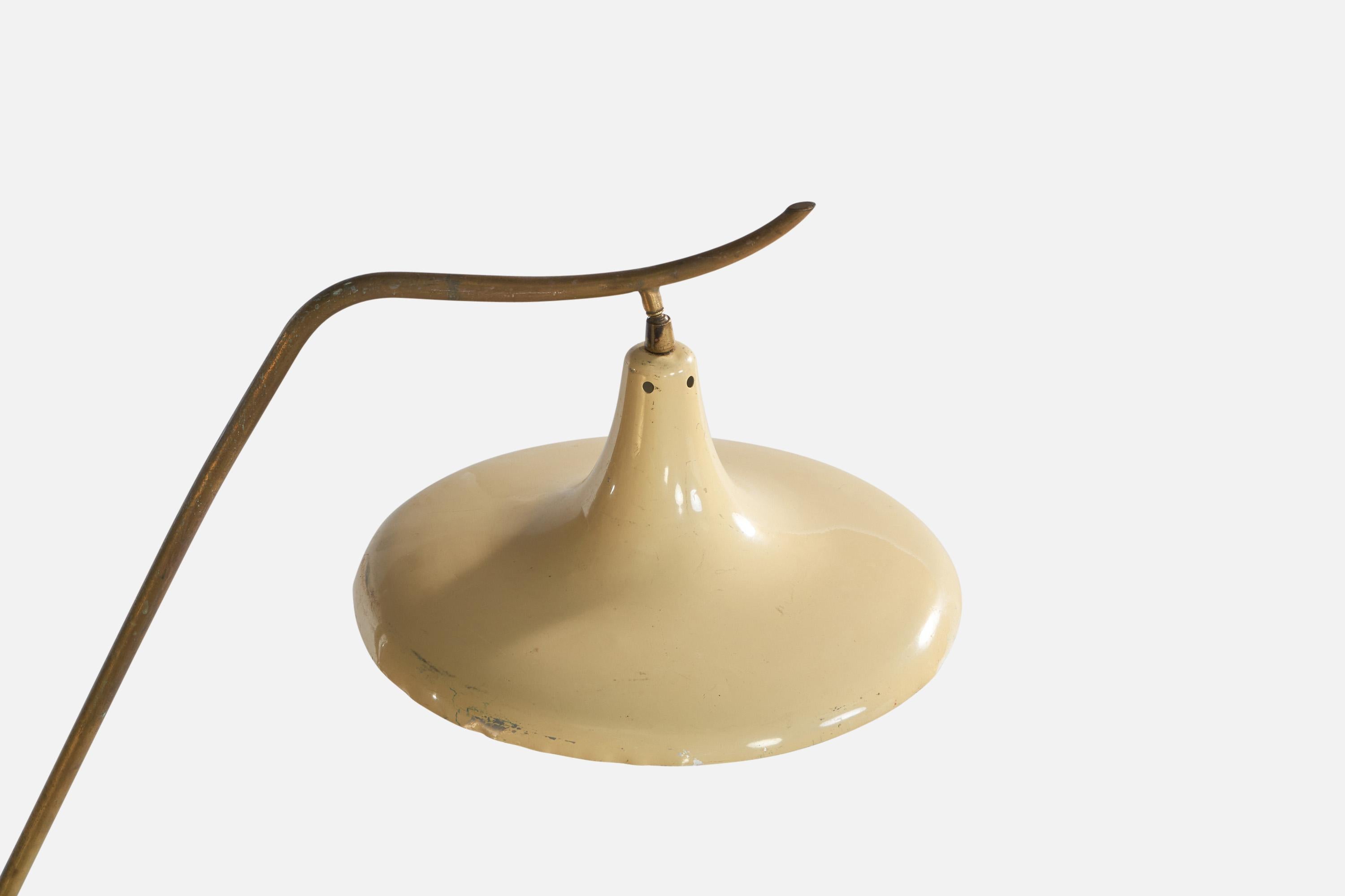 Designer italien, lampadaire, laiton, métal, Italie, années 1940 Bon état - En vente à High Point, NC