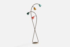 Italian Designer, Floor Lamp, Brass, Metal, Marble, Italy, 1940s