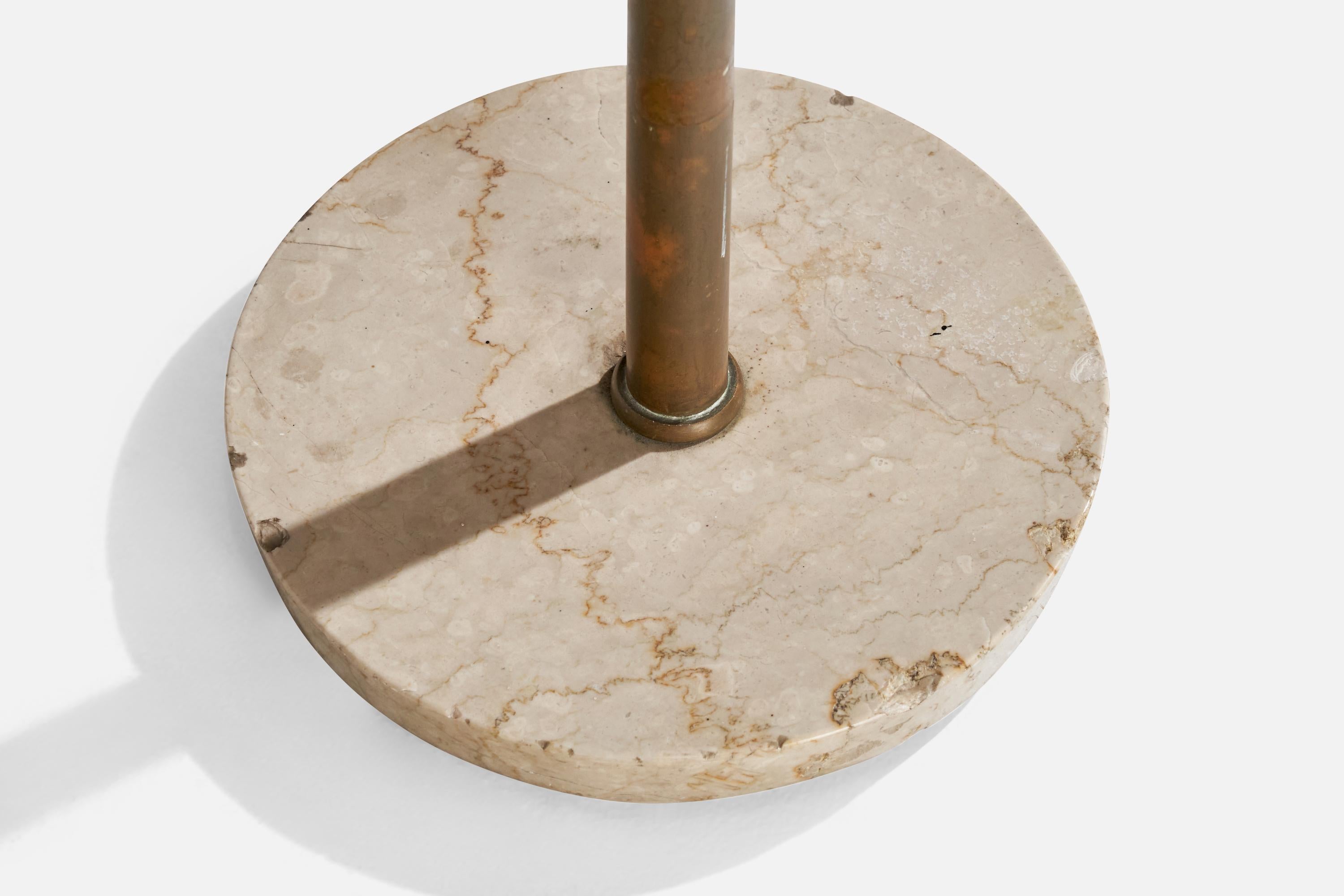Italian Designer, Floor Lamp, Brass, Metal, Marble, Italy, 1950s For Sale 5