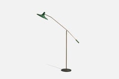 Italian Designer, Floor Lamp, Brass, Metal, Marble, Italy, 1950s