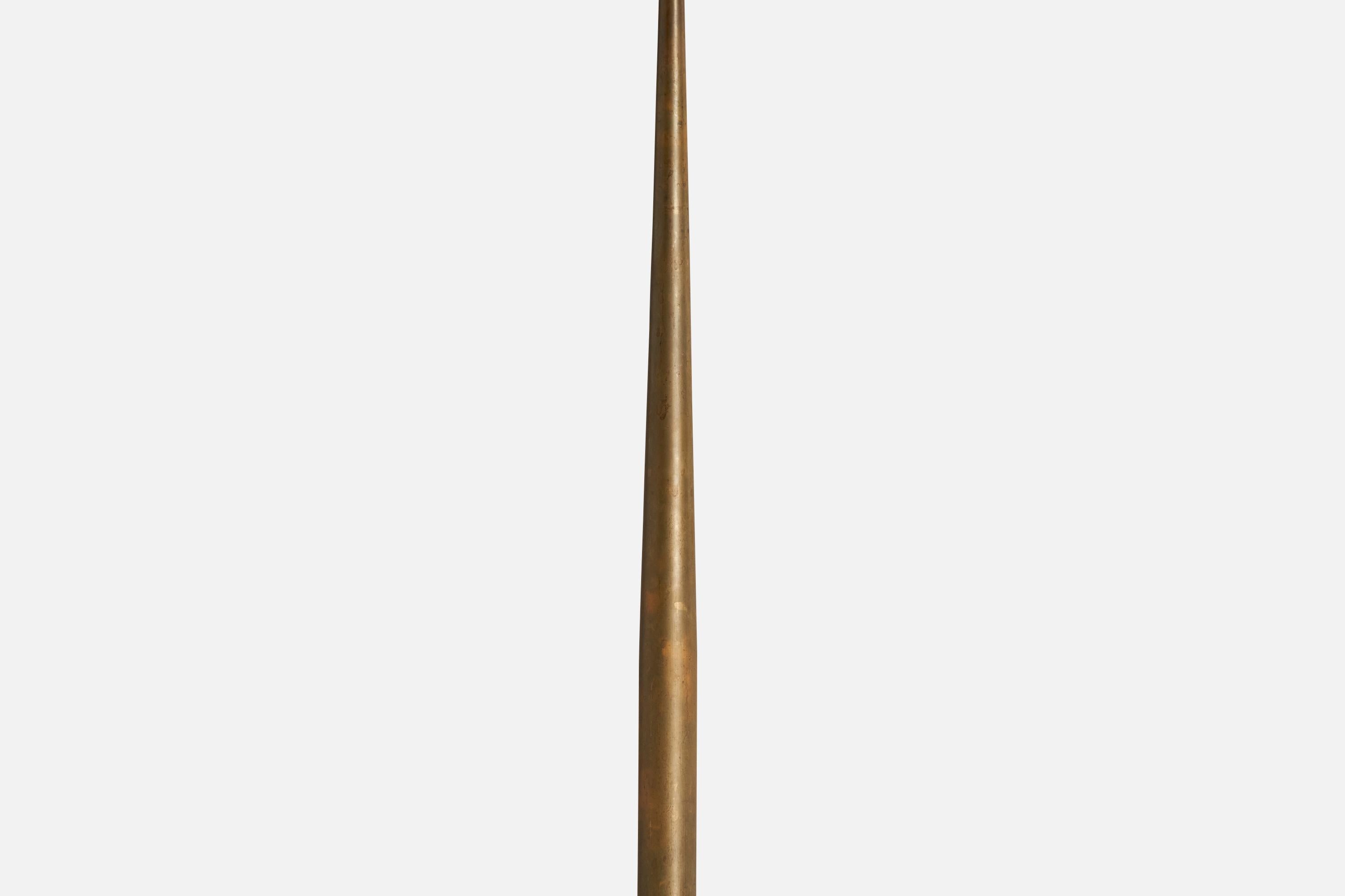 Italian Designer, Floor Lamp, Brass, Metal, Marble, Italy, 1950s For Sale 3