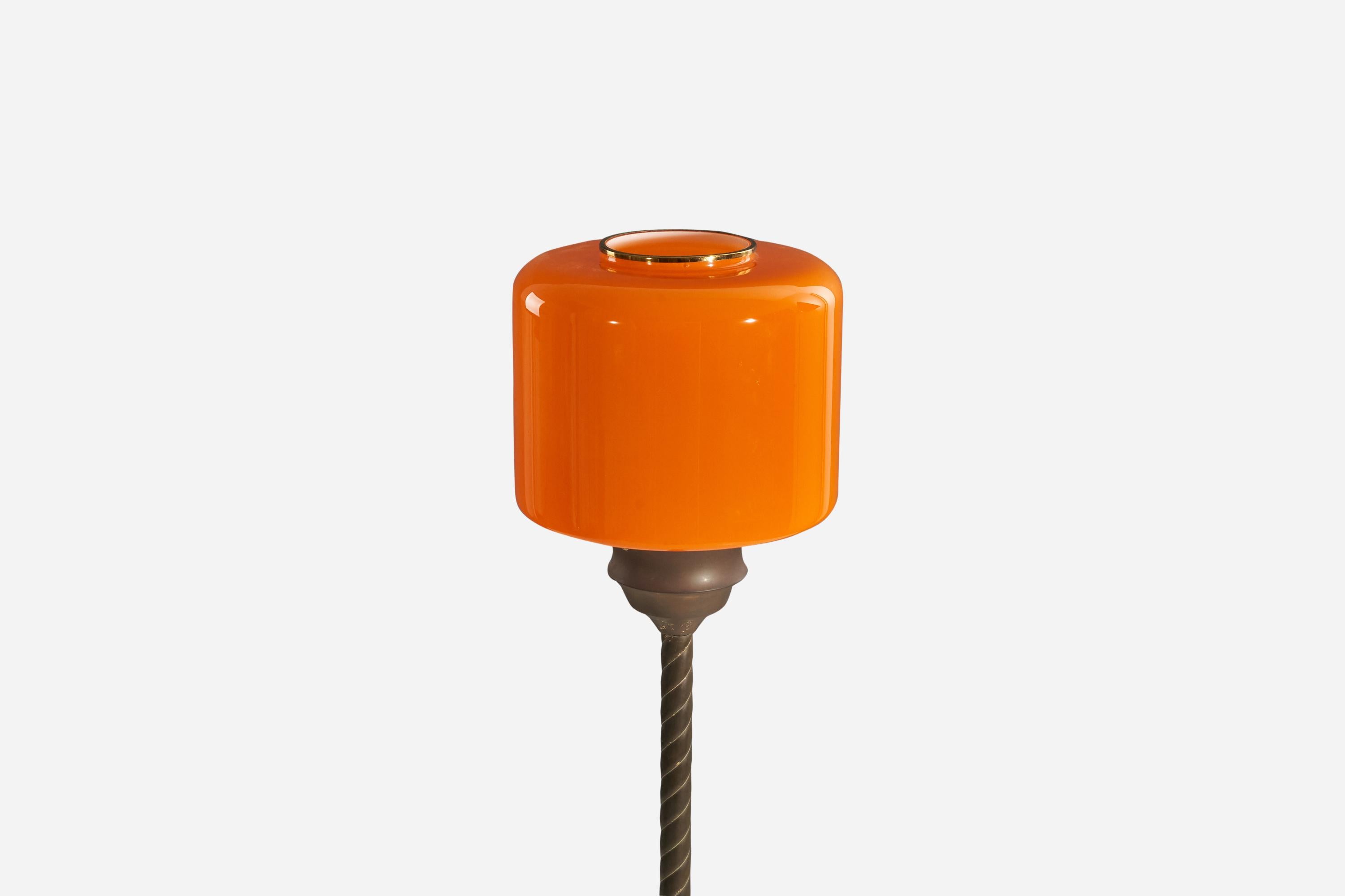 orange glass floor lamp