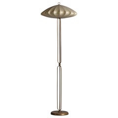 Italian Designer, Floor Lamp, Brass, Resin, Italy, 1940s