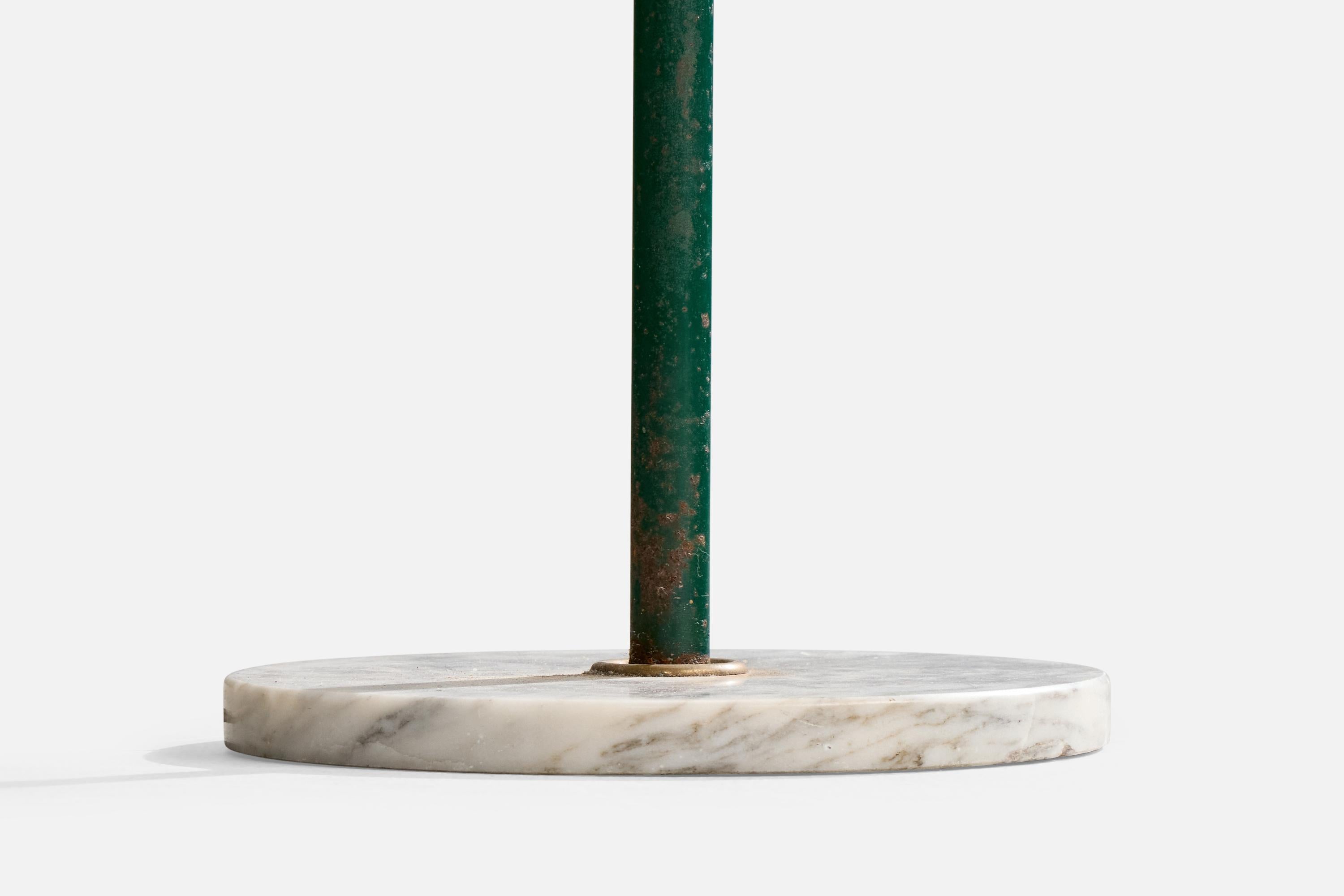 Italian Designer, Floor Lamp, Brass, Vinyl, Marble, Resin, Italy, 1950s For Sale 6