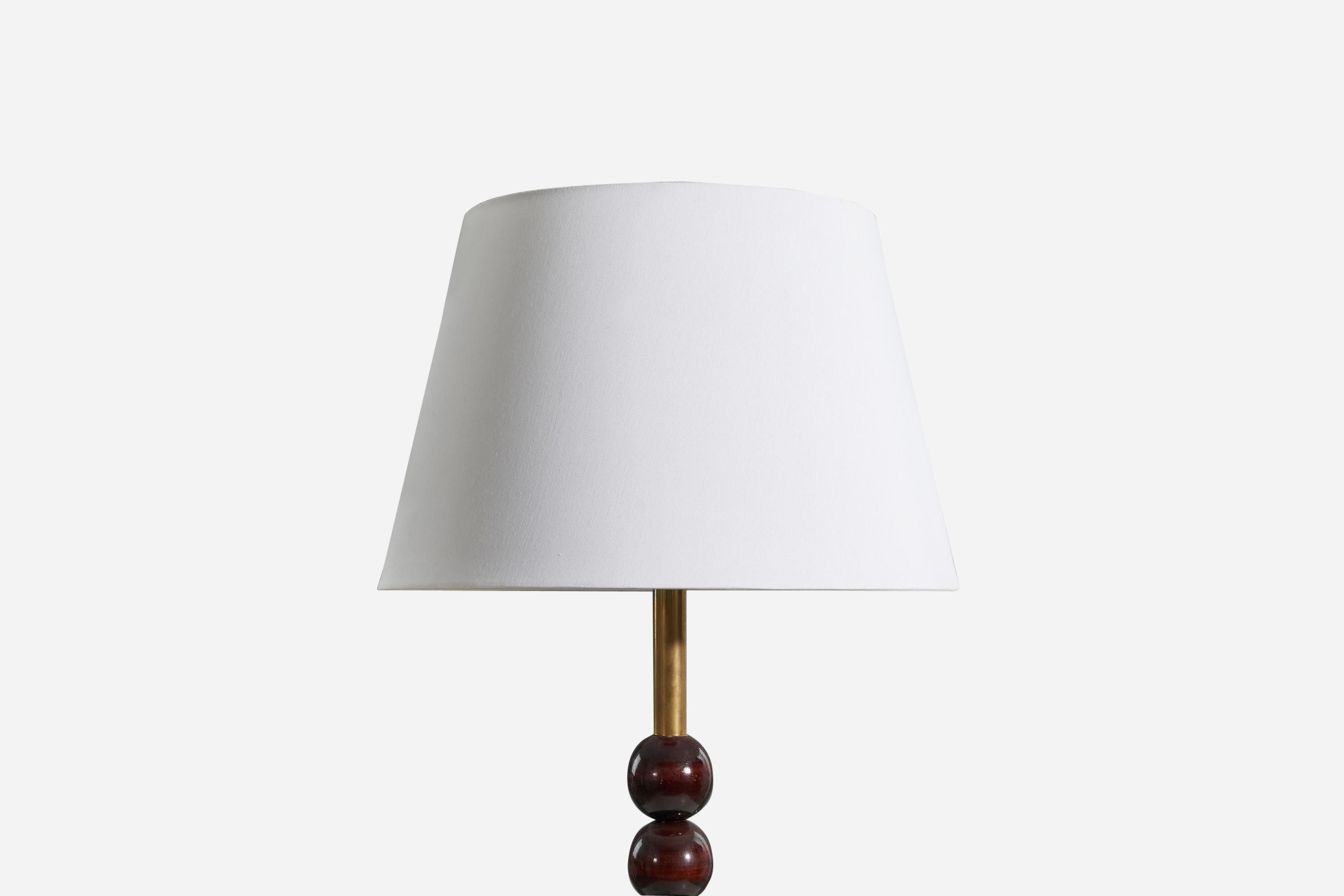Mid-Century moderno Lampada da terra di design italiano, ottone, legno, Italia, anni '30 in vendita