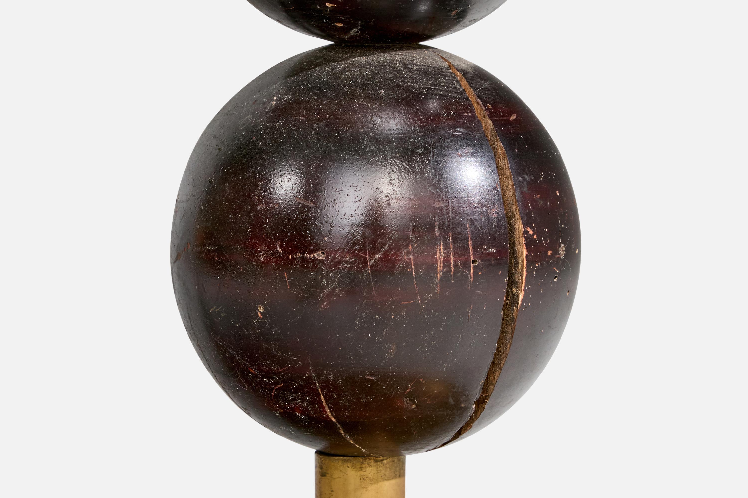 Italian Designer, Floor Lamp, Brass, Wood, Parchment, Italy, 1930s For Sale 8