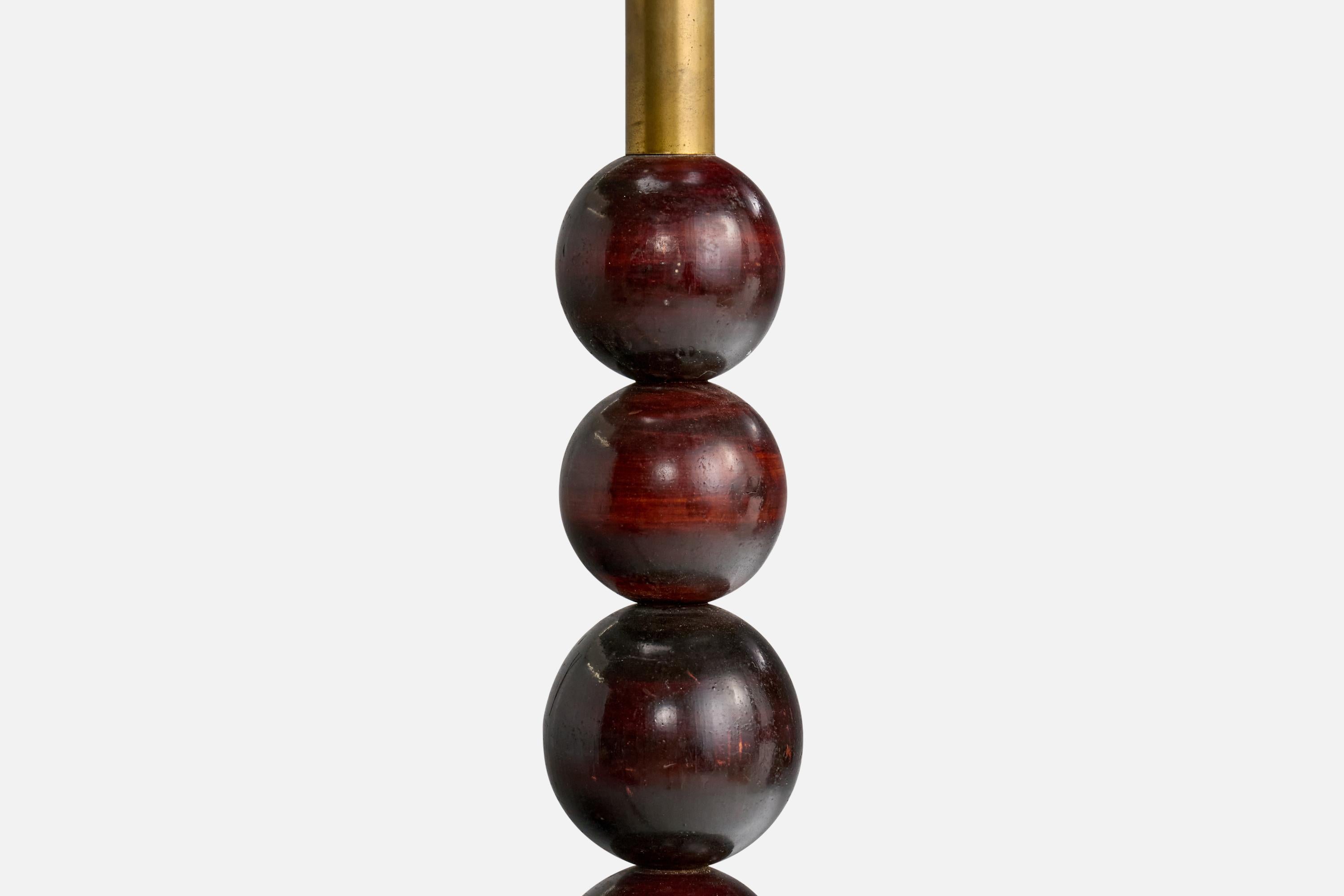 Italian Designer, Floor Lamp, Brass, Wood, Parchment, Italy, 1930s For Sale 2