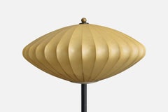 Italian Designer, Floor Lamp, Metal, Brass, Marble, Resin, Italy, 1960s
