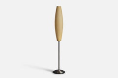 Lampada da terra di design italiano, acciaio, vetro, Italia, anni '80