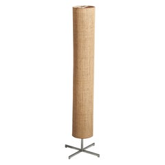 Designer italien, lampadaire, acier, rotin, Italie, 1970