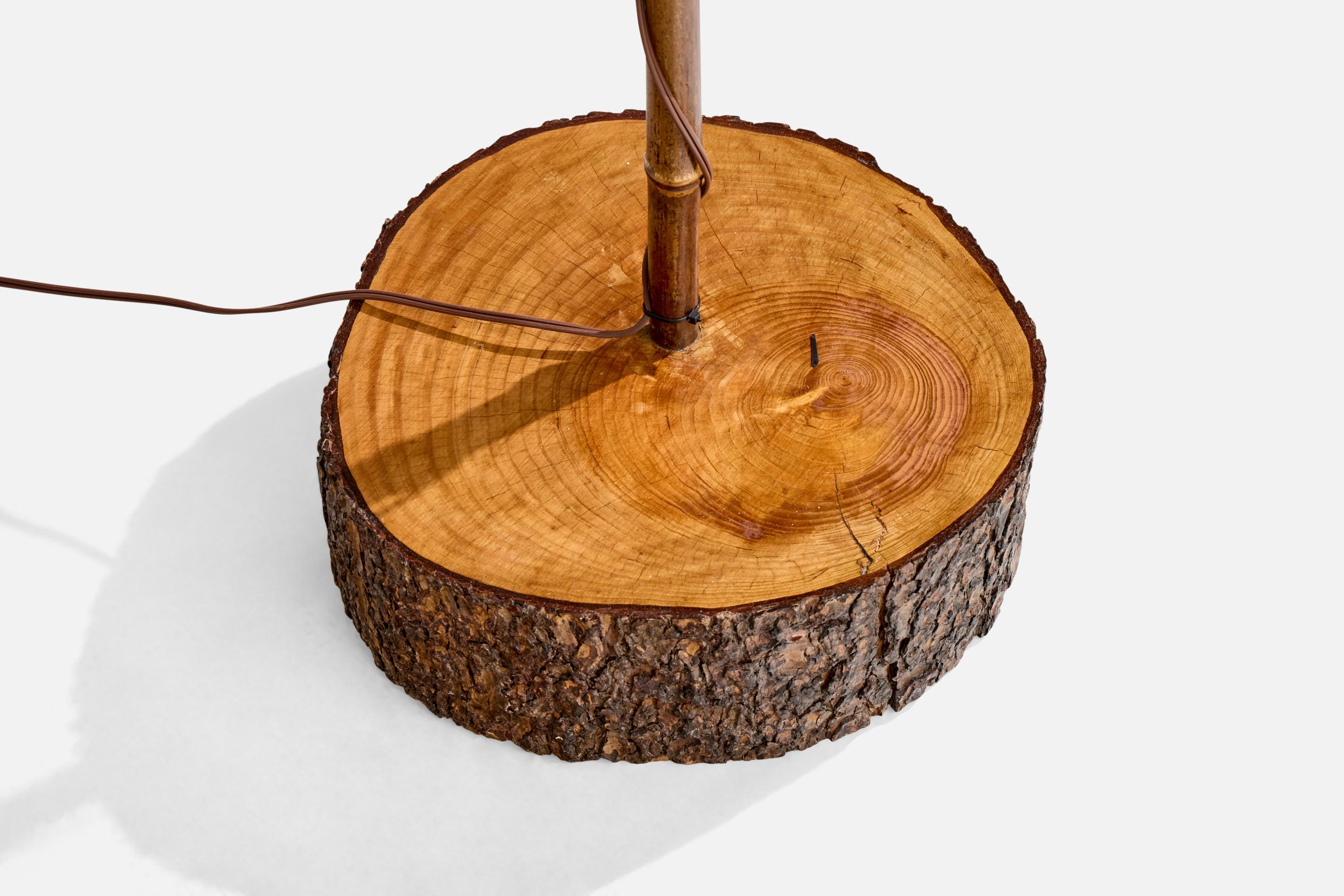 Lampadaire de designer italien, Wood, Bambou, Rotin, Italie, années 1970 en vente 2