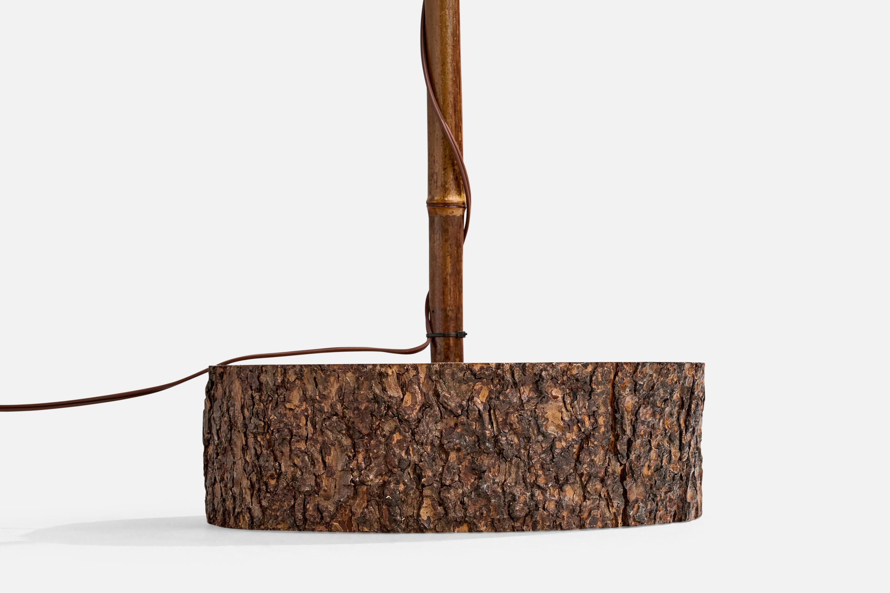 Lampadaire de designer italien, Wood, Bambou, Rotin, Italie, années 1970 en vente 3