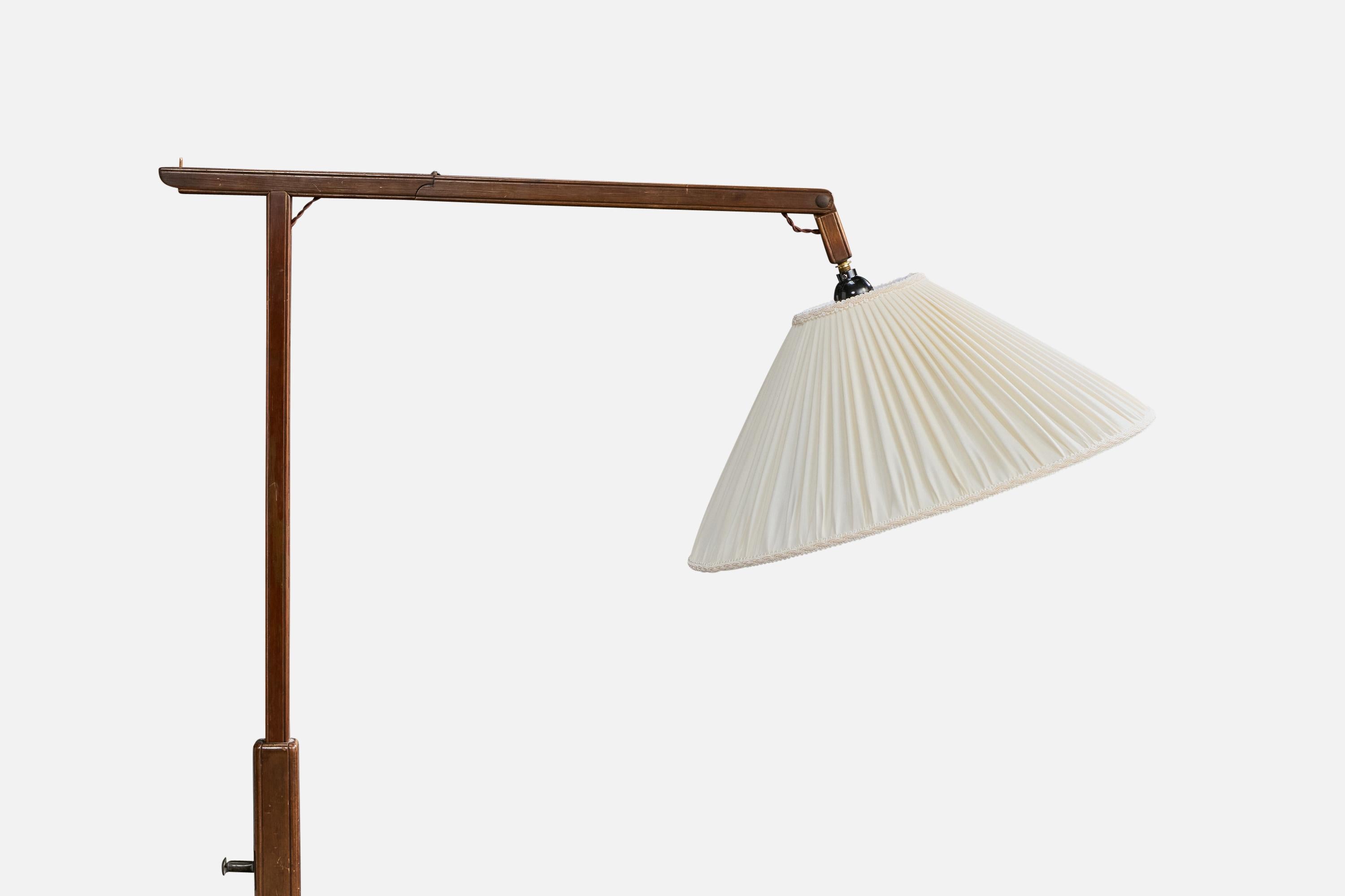 Italiano Lampada da terra di design italiano, Wood, Fabrice, Ottone, Italia, anni '40 in vendita