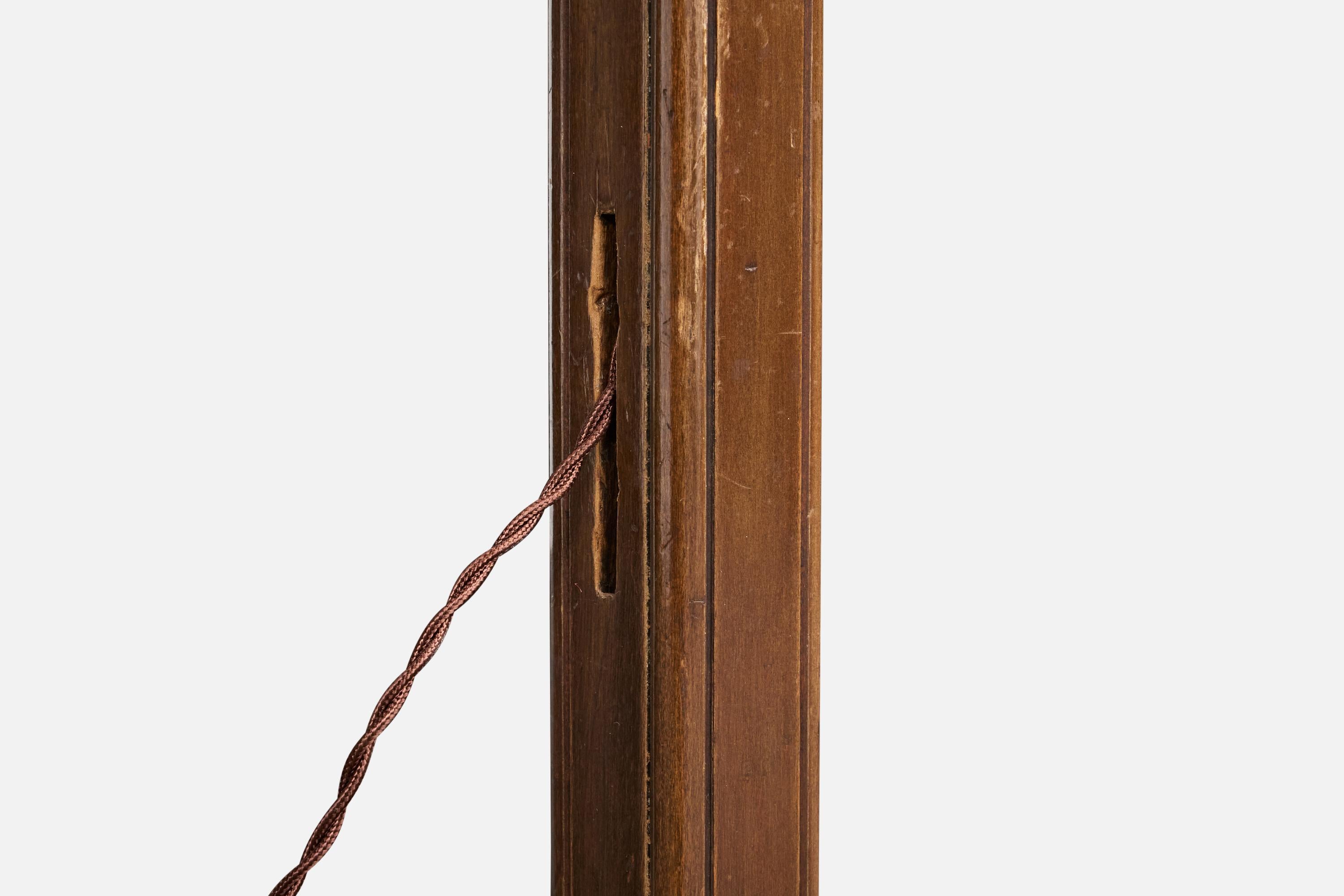 Lampada da terra di design italiano, Wood, Fabrice, Ottone, Italia, anni '40 in vendita 2