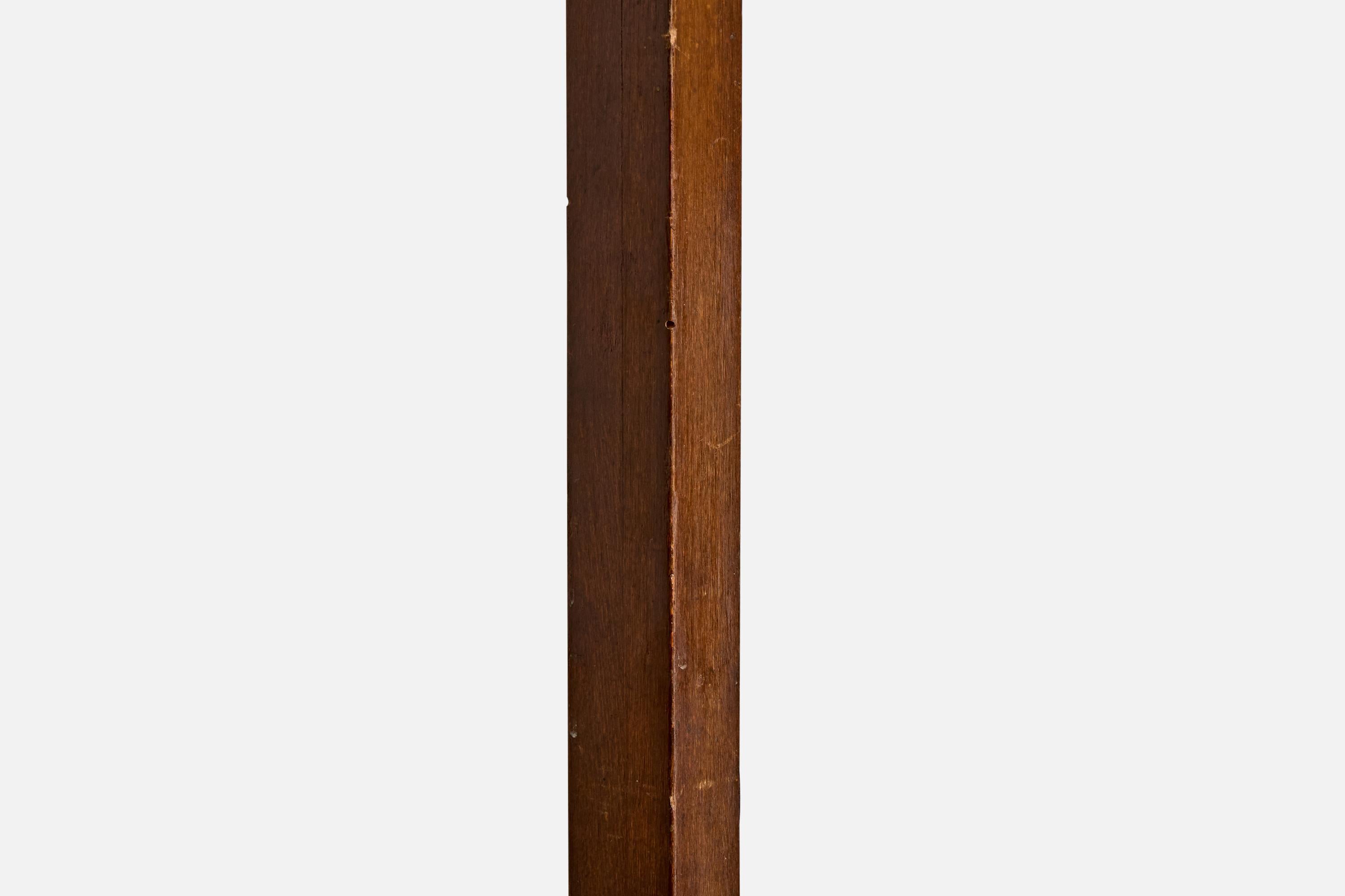 Mid-20th Century Italian Designer, Floor Lamp, Wood, Fabric, Italy, 1930s For Sale