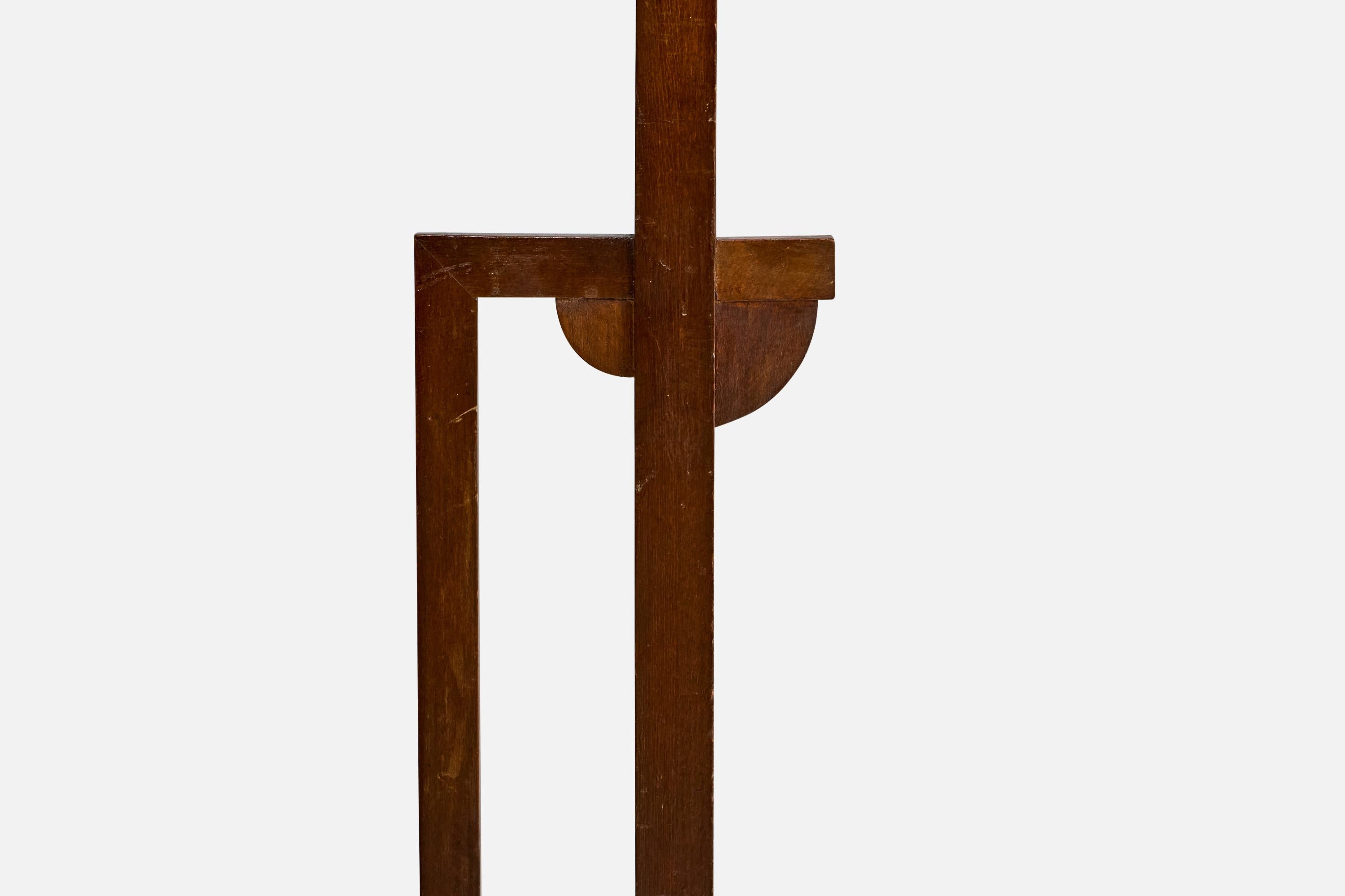 Italian Designer, Floor Lamp, Wood, Fabric, Italy, 1930s For Sale 2