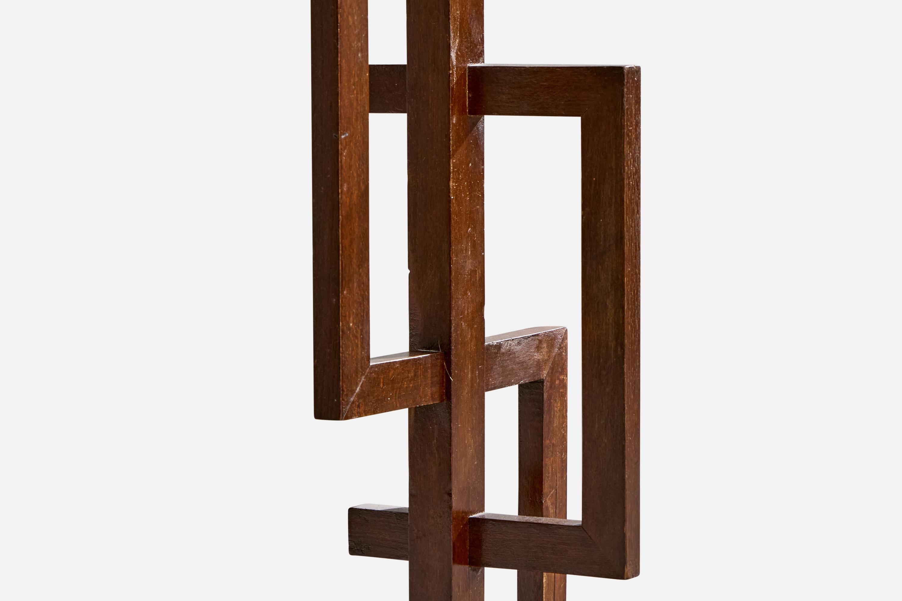 Italian Designer, Floor Lamp, Wood, Fabric, Italy, 1930s For Sale 3