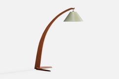 Italian Designer, Floor Lamp, Wood, Fabric, Italy, 1940s