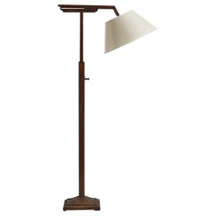 Diseñador italiano, Lámpara de pie, Madera, Tela, Italia, Década de 1940
