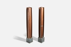 Créateur italien, lampadaires, cuivre, aluminium, Italie, années 1980