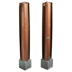 Italian Designer, Floor Lamps, Copper, Aluminum, Italy, 1980s
